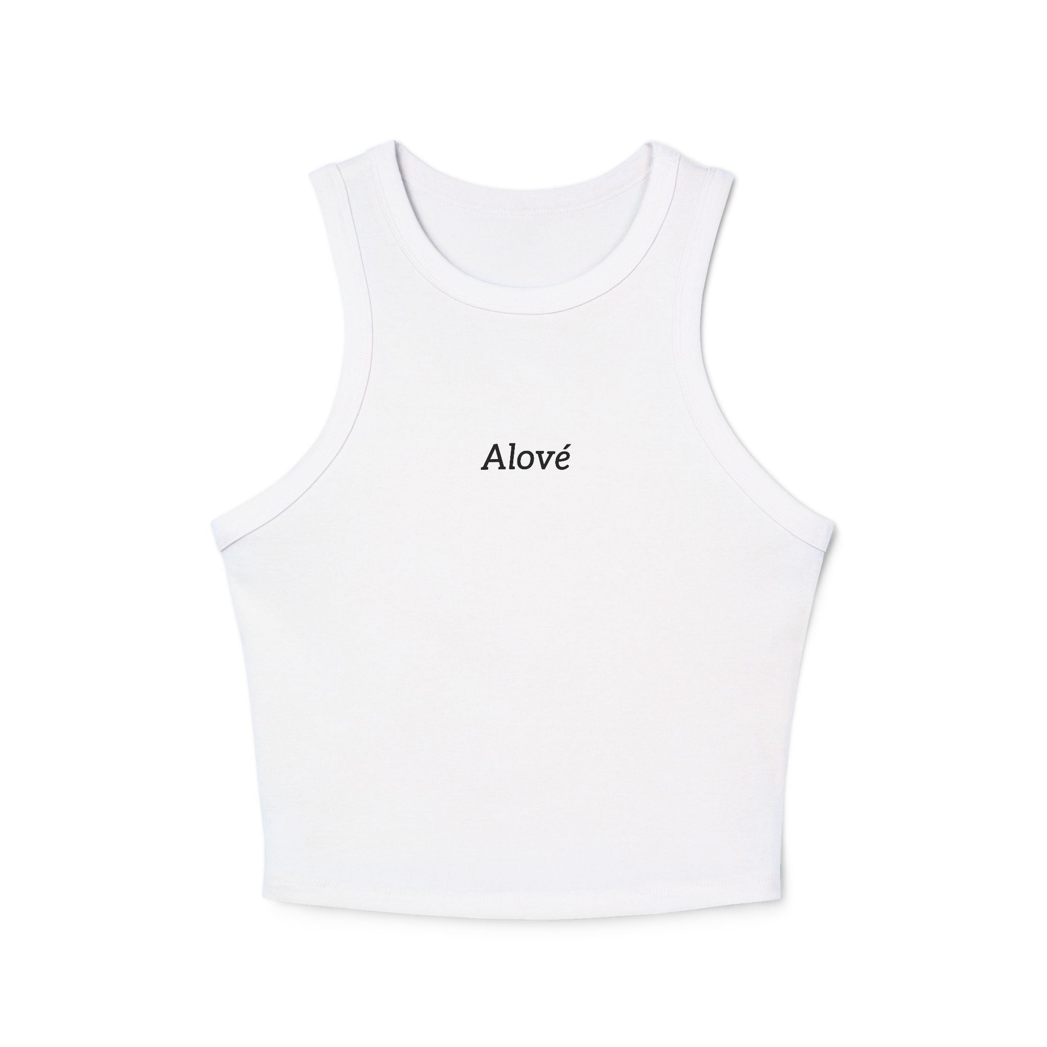 Copy of Alové Micro Rib Racer Tank Top — Minimal Monogram Cropped Tank