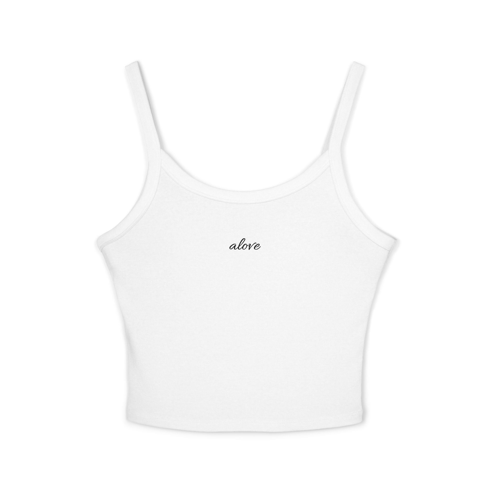 QFF Spaghetti Strap Tank Top — Minimal Monogram Crop Top for Women