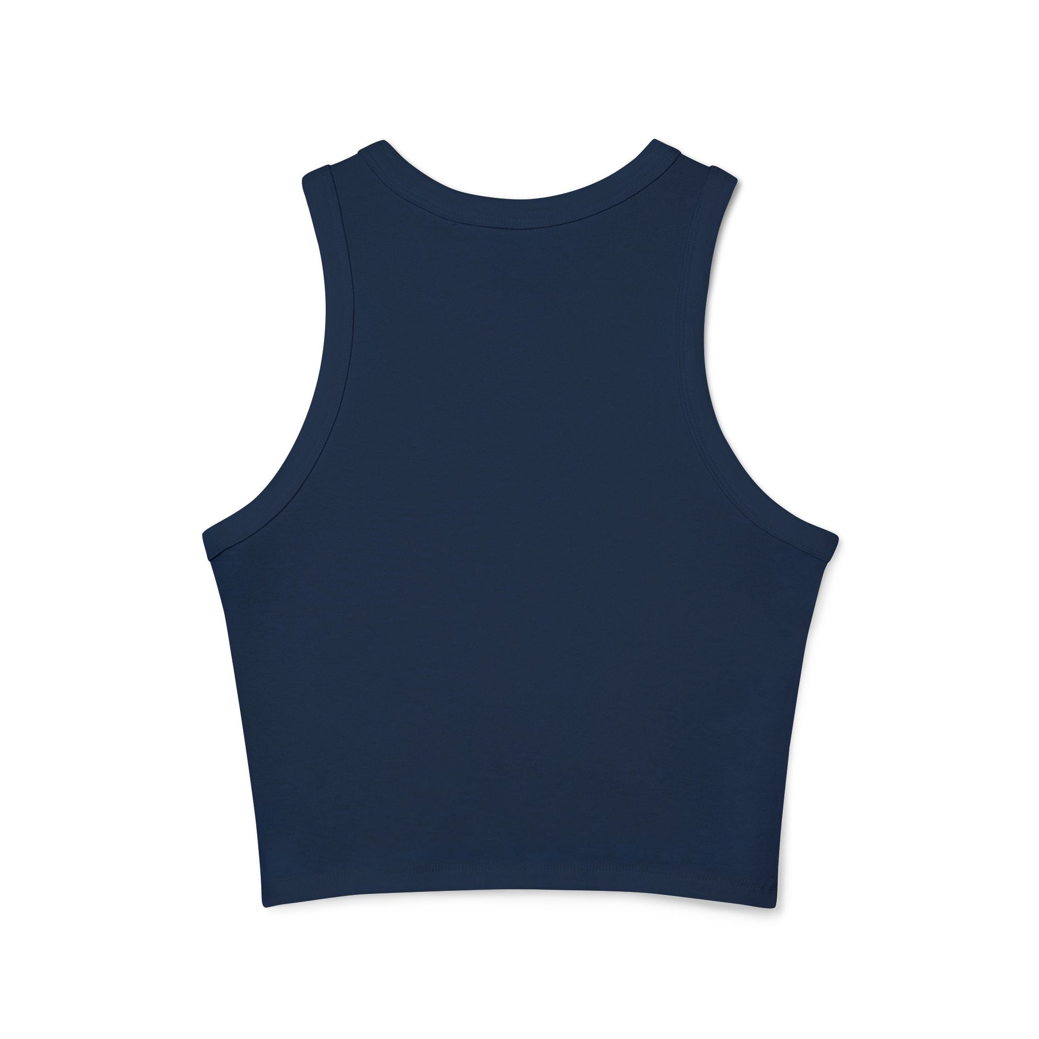 Alové Micro Rib Racer Tank Top — Minimal Monogram Cropped Tank