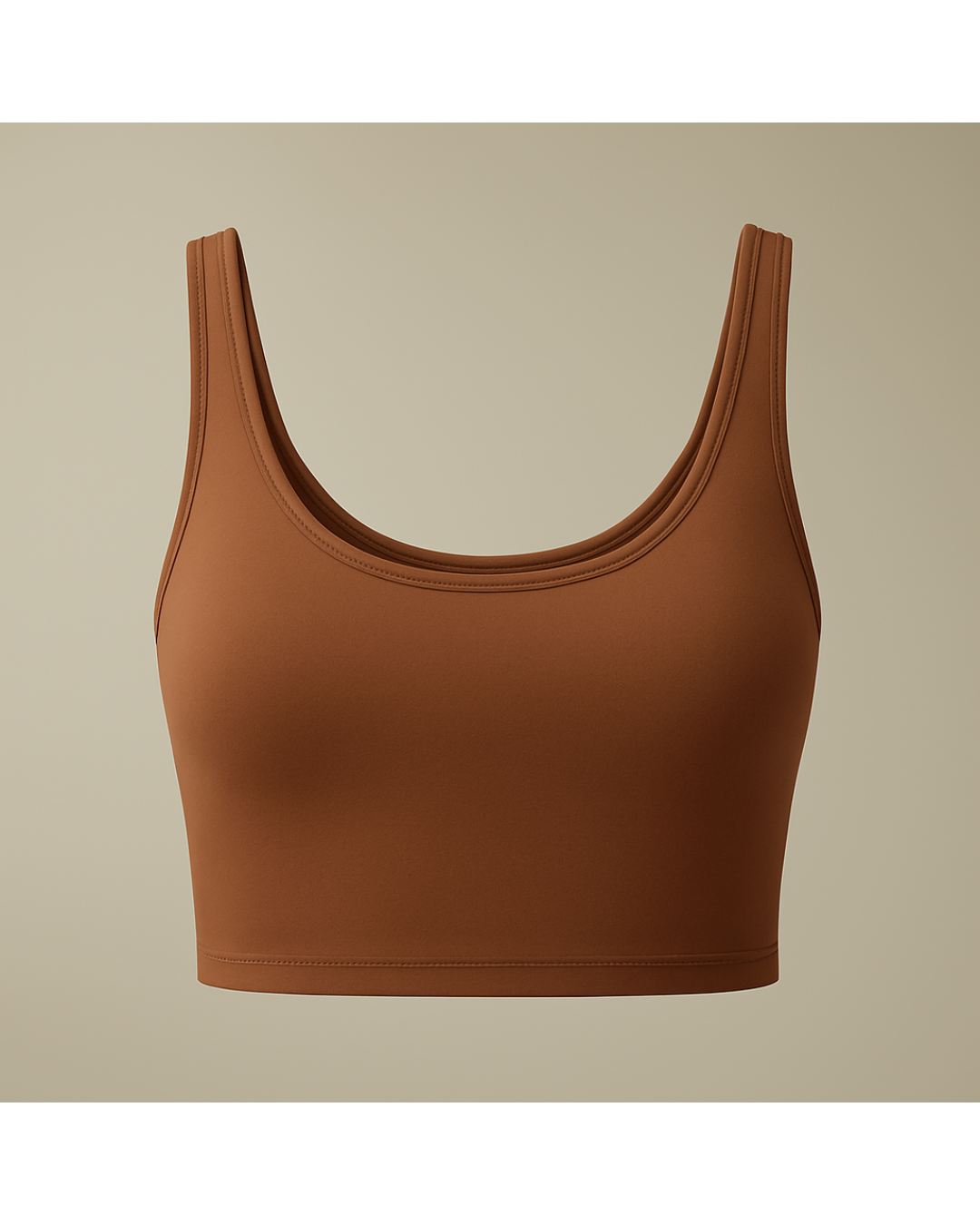 Brown Polyester Sports Bra