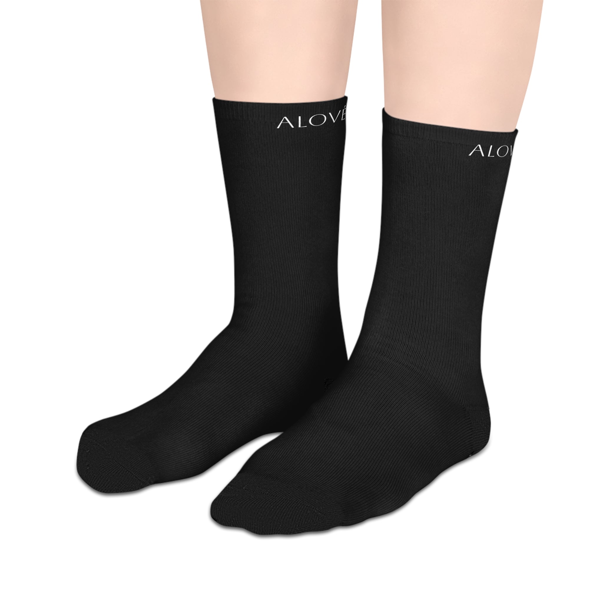 Black Mid-Length Socks — Classic Everyday Crew Socks