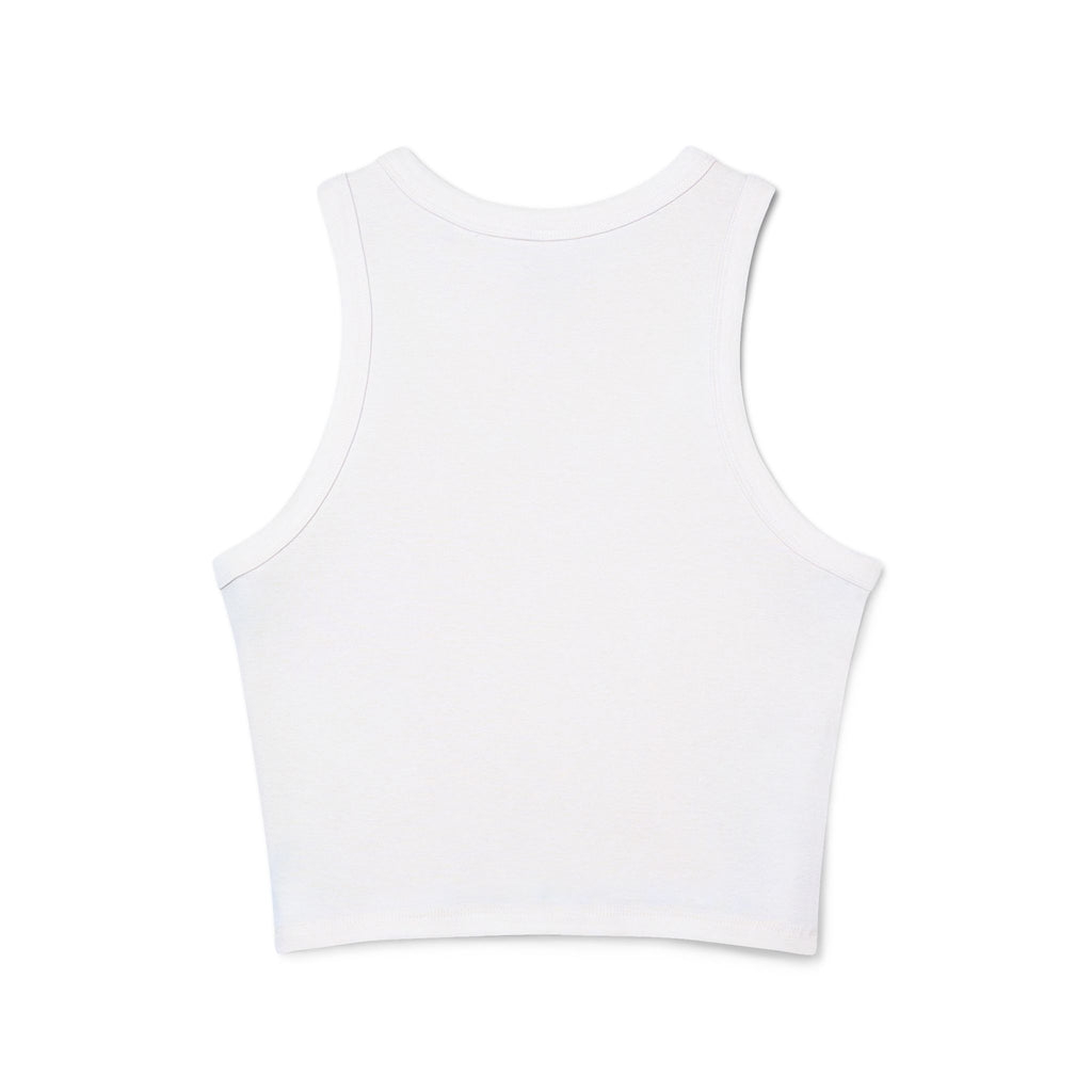 Alové Micro Rib Racer Tank Top — Minimal Monogram Cropped Tank