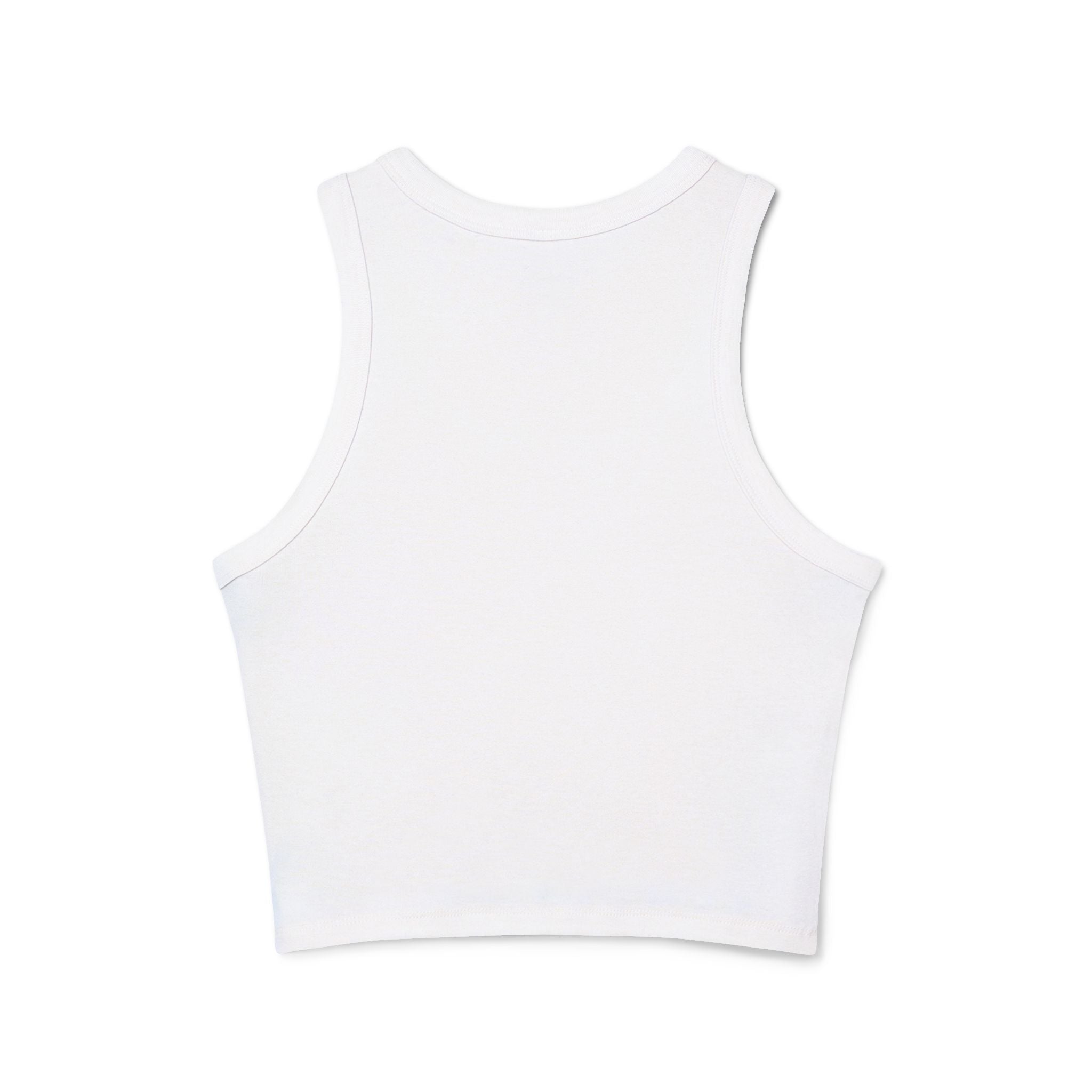 Alové Micro Rib Racer Tank Top — Minimal Monogram Cropped Tank