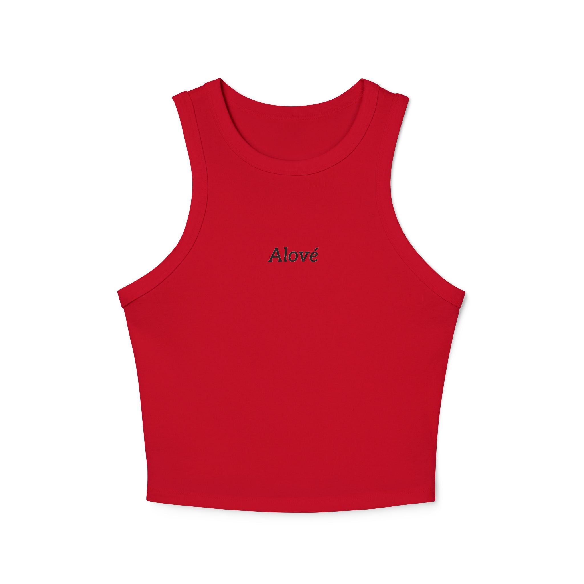 Copy of Alové Micro Rib Racer Tank Top — Minimal Monogram Cropped Tank