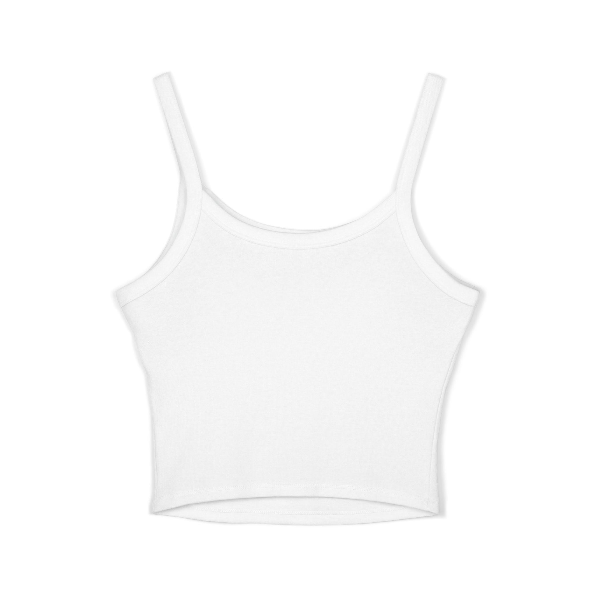 QFF Spaghetti Strap Tank Top — Minimal Monogram Crop Top for Women