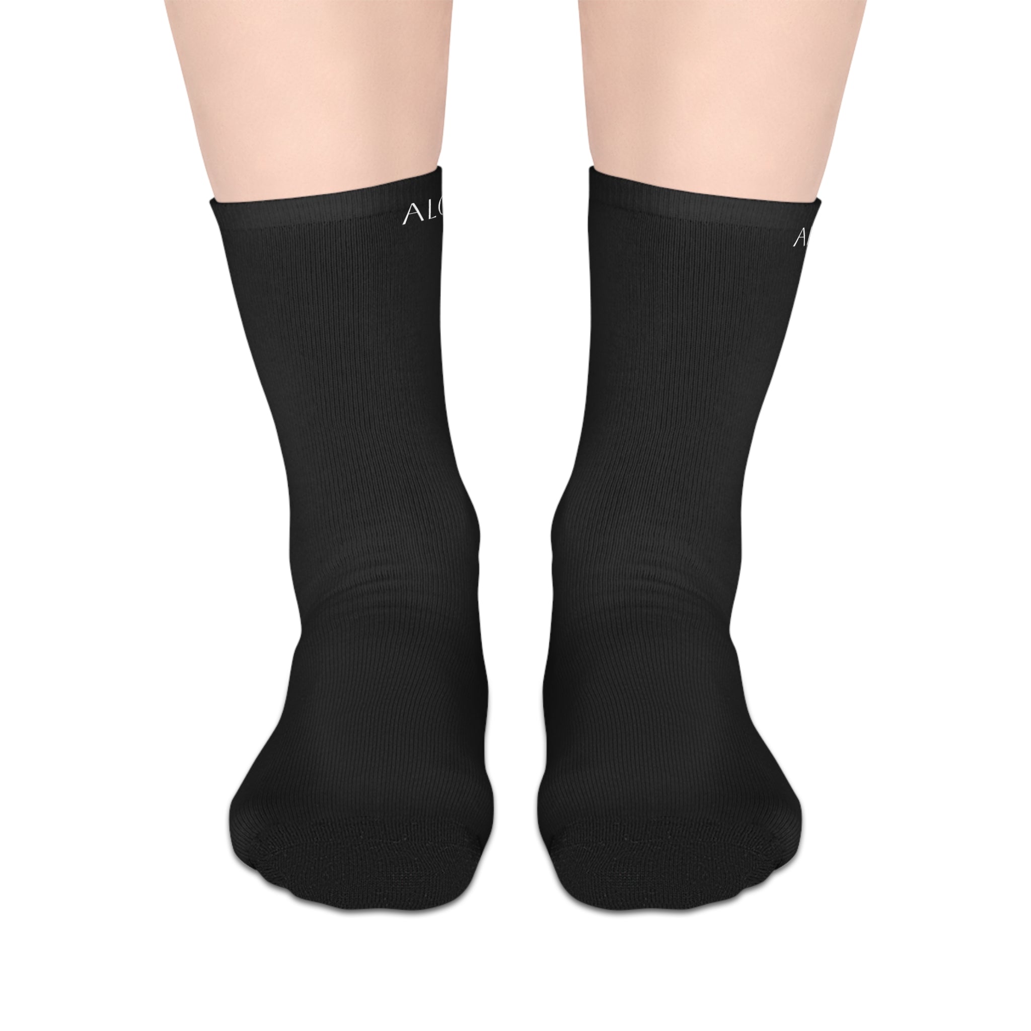 Black Mid-Length Socks — Classic Everyday Crew Socks