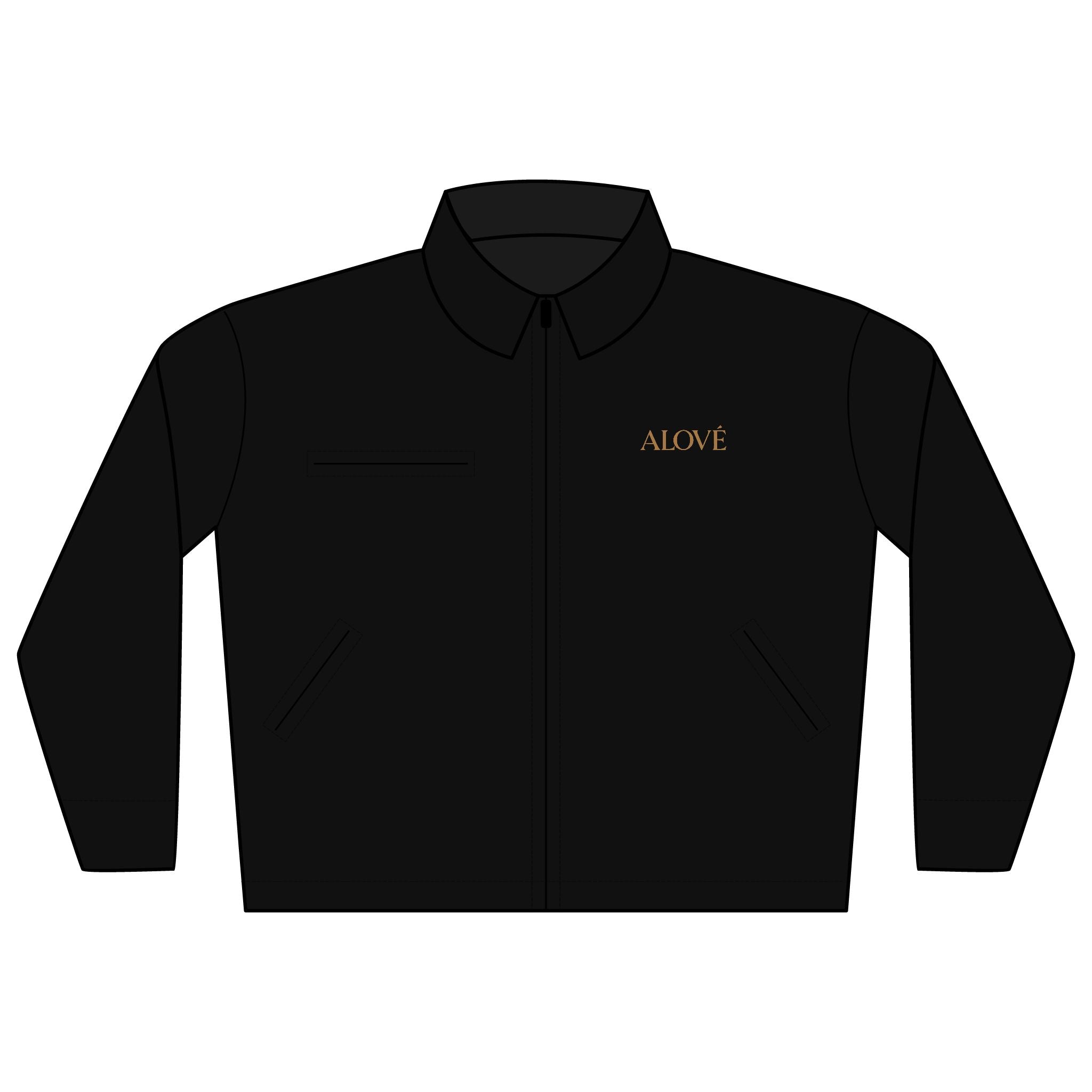 Embroidered Work Jacket — 'ALOVE' Chest Logo Duck Cloth Jacket